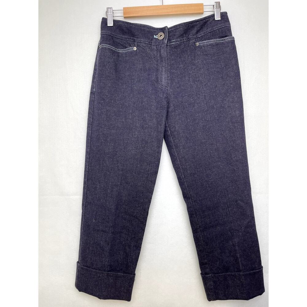 Etcetera Navy Denim Capri Pedal Pushers Womens 4